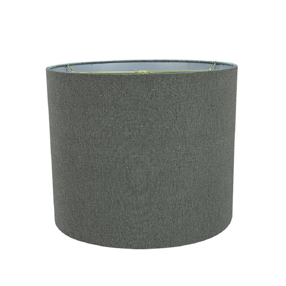 Gray Textured Fabric Drum Lamp Shade, 12" x 12" x 10"