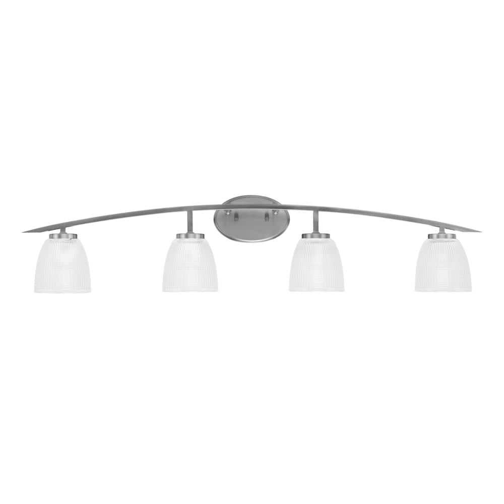 Siena 40 in. 4-Light Graphite Vanity-Light Graphite with 5 in. Clear Ribbed