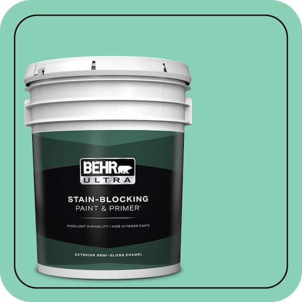 BEHR ULTRA 5 gal. #P420-3 Tropical Trail Semi-Gloss Enamel Exterior Paint & Primer