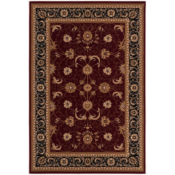 Majestic 2' x 3' (Exact Size: 2'3" x 3') Persian Indoor Doormat Rug, Red Black, Traditional