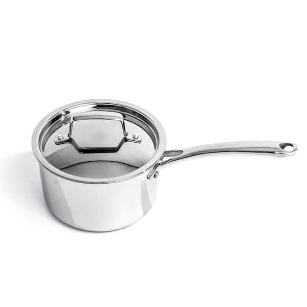 BergHOFF Professional 3.3Qt. Tri-Ply 18/10 Stainless Steel 8 in. Saucepan with SS Lid