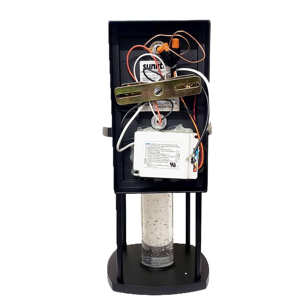 Black Aluminum LED Wall Sconce with Clear Glass Cylinder