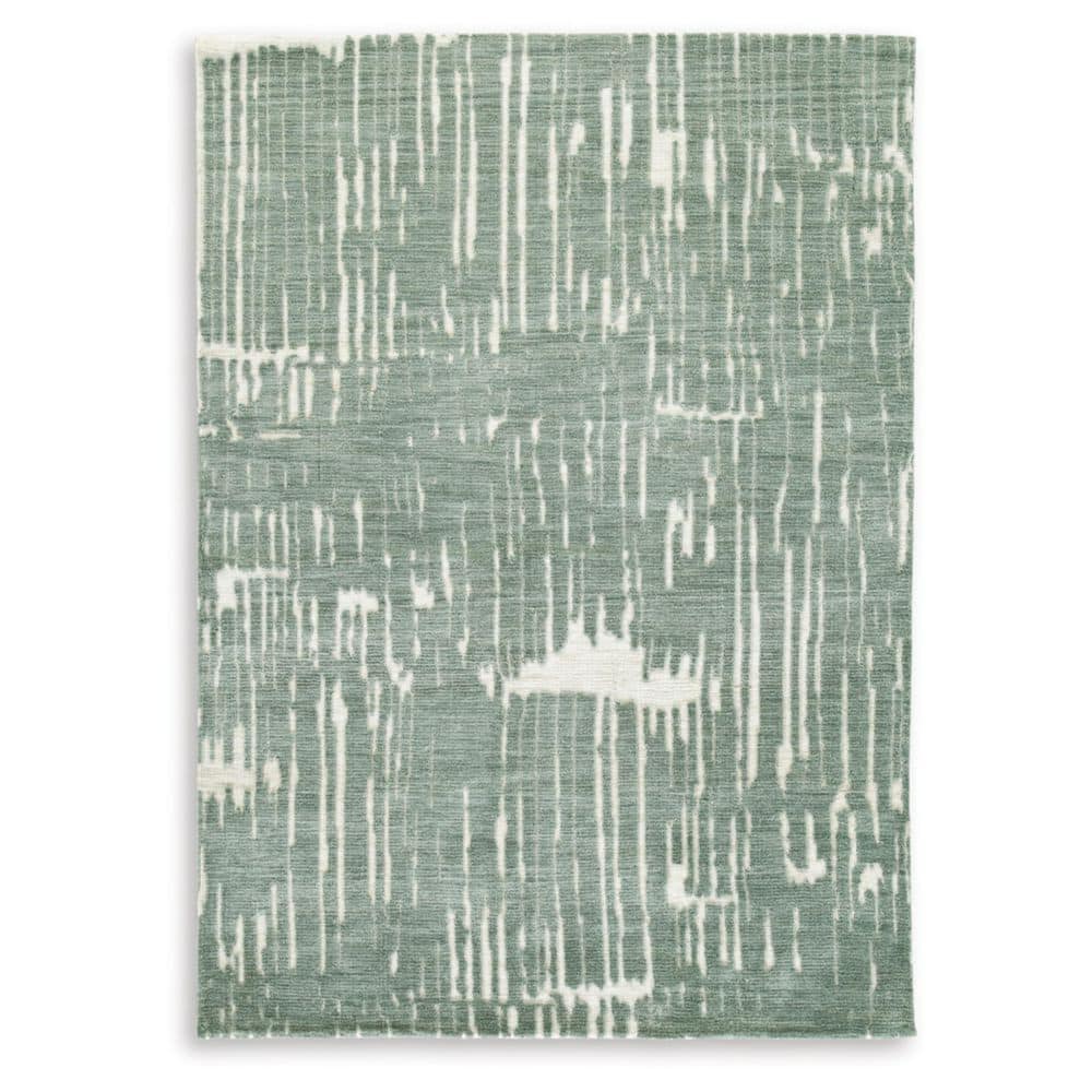 Signature DESIGN BY ASHLEY Cayworth 8 ft. x 10 ft. Green/White Abstract ...