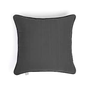 Sunrise Indoor/ Outdoor Charcoal Grey Corded Square Throw Pillow 18 in. x 18 in. (Set of 2)