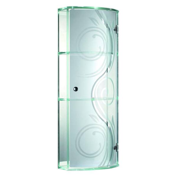 Elegant Home Fashions Cross 6 in. W Wall Cabinet in Glass with Silver Mirror