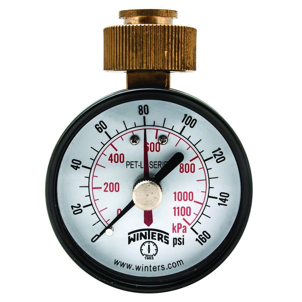 Buy PETLF 2.5 in. LeadFree Brass Water Pressure Test Gauge with 3/4