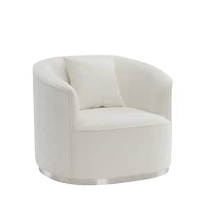 Odette Beige Chenille Linen Arm Chair Set of 1