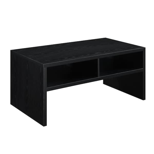 Convenience Concepts Northfield Admiral 40 in. L x 18 in. H Black Rectangular Wood Coffee Table with Shelves