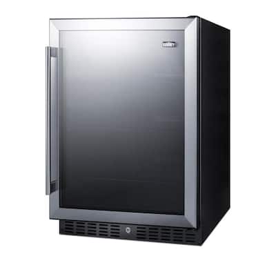 24 in. W 5 cu. ft. Merchandiser Glass Door Refrigerator in Black