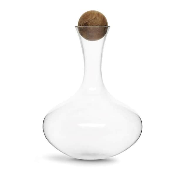 Glass Water Carafe Set with Wooden Ball Stopper