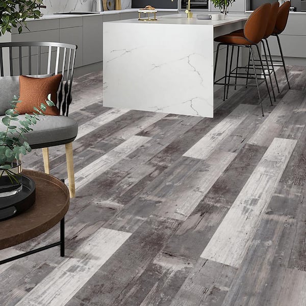COLORS Glue Down Floor and Wall DIY Mambo Wood Aged 6 in. x 36 in. Multi-Tonal Luxury Vinyl Plank (30 sq. ft./case)