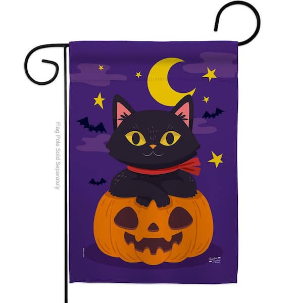 Angeleno Heritage MADE AND DESIGNED LOS ANGELES CALIFORNIA 13 in. x 18.5 in. Halloween Kitty Garden Flag Double-Sided Fall Decorative Vertical Flag