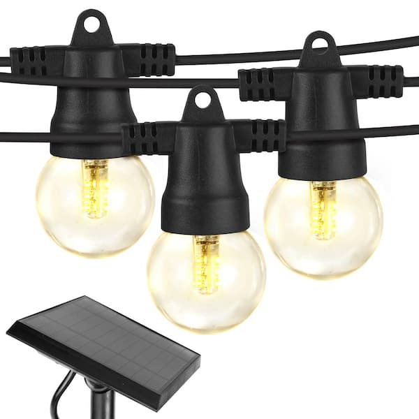 Brightech Ambience Pro 12-Light 27 ft. Outdoor Solar 1W 3000k LED G40 Globe Bulb String-Light