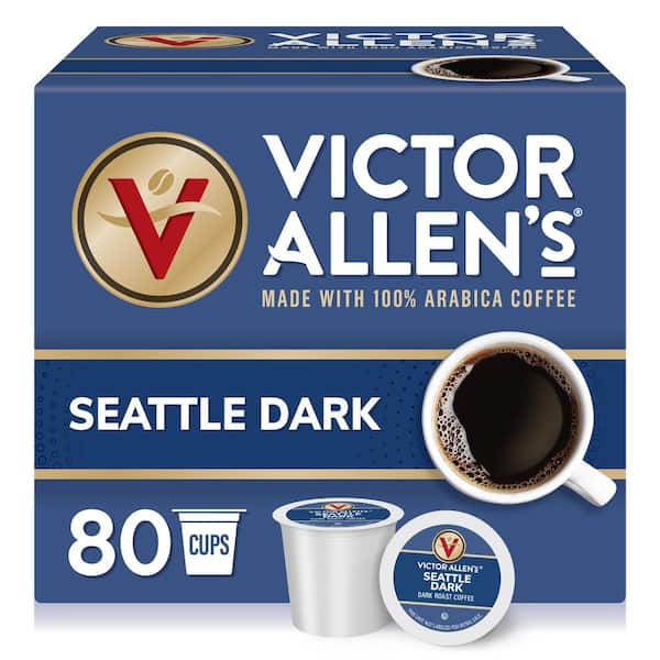 Victor Allen's Seattle Dark Coffee Dark Roast Single Serve Coffee Pods for Keurig K-Cup Brewers (80 Count)