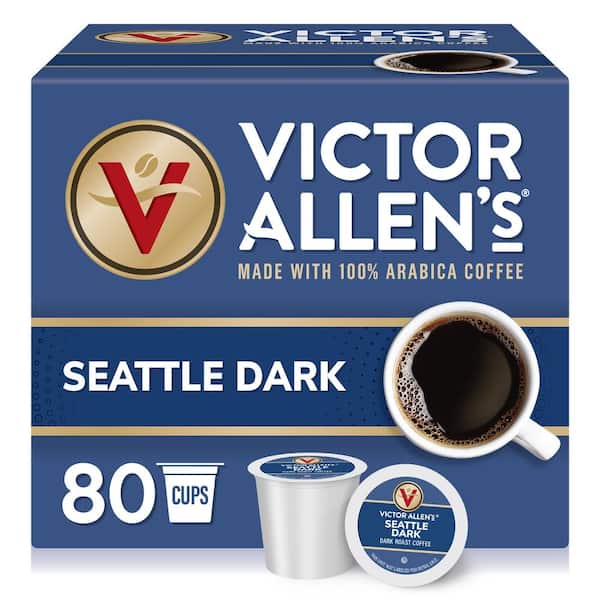 Victor Allen's Seattle Dark Coffee Dark Roast Single Serve Coffee Pods for Keurig K-Cup Brewers (80 Count)