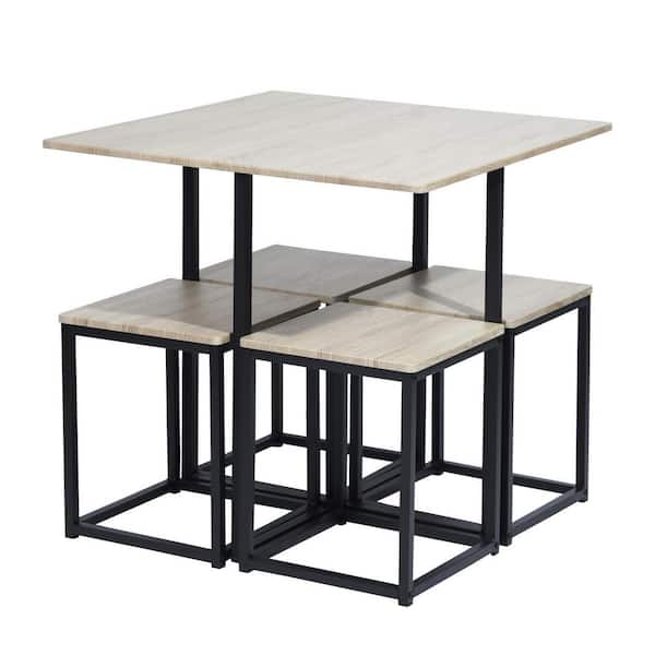 Homy Casa Magallanes Beech Wooden 5-Piece Dining Set