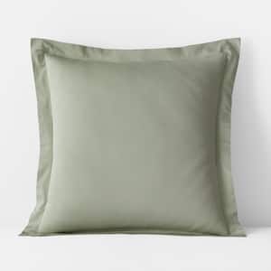 Tarragon Solid 300-Thread Count Rayon Made From Bamboo Cotton Sateen Euro Sham