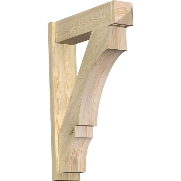Ekena Millwork 8 in. x 44 in. x 32 in. Douglas Fir Balboa Arts and Crafts Rough Sawn Outlooker
