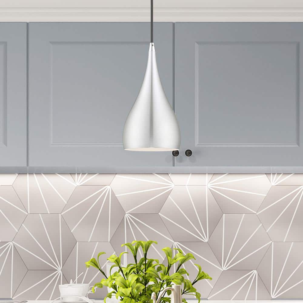 Elegant Mini Spades Pendant Light in Brushed Aluminum