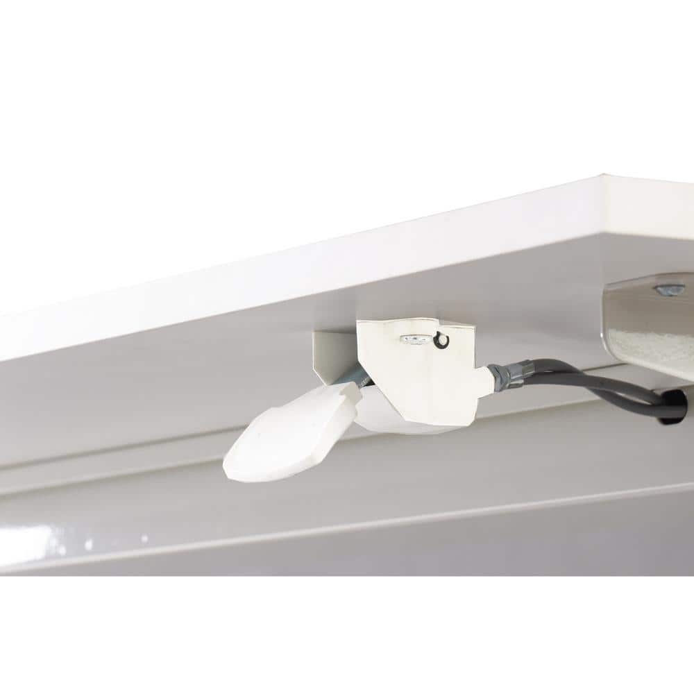 White Adjustable Height Standing Office Desk with Wood Top