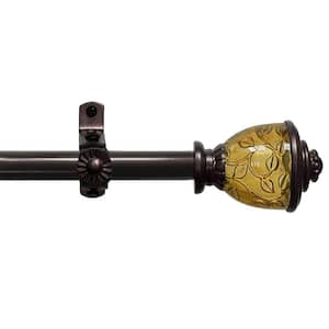 Camino Lincroft 28 in. - 48 in. Adjustable 3/4 in. Single Curtain Rod in Oiled Bronze/Amber Glass Lincroft Finials