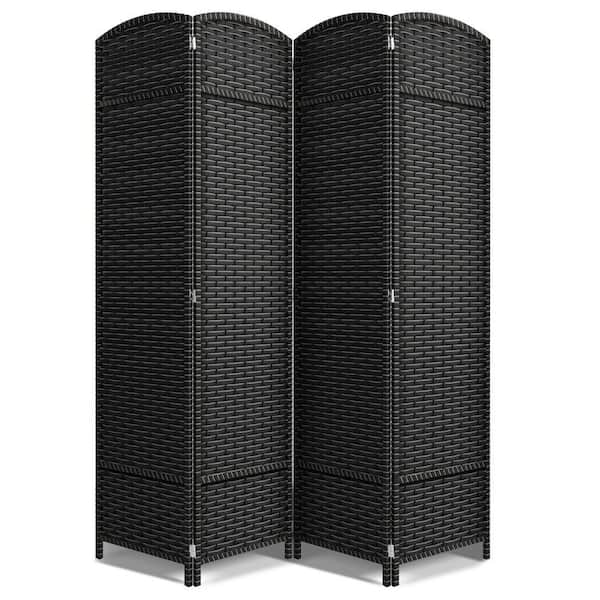 4-Panel Room Divider 6 ft. Tall, Wide Double Hinged Privacy Screen Panels, Partition Room Dividers, Multicolored Solid