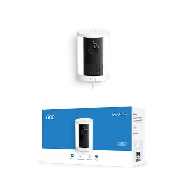 Spotlight Cam 2K, Plug-In - Security Camera, Retinal 2K Video, 6x Enhanced Zoom, Motion-Activated Spotlights, White