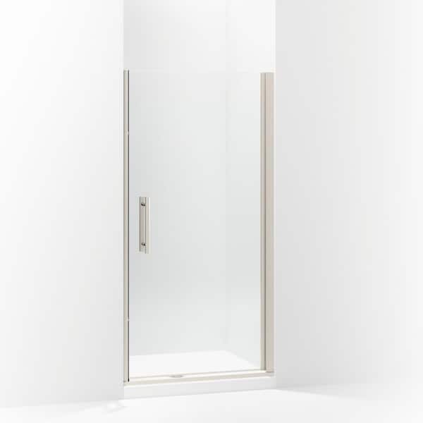 STERLING Finesse Peak 34.5 in. x 67 in. Frameless Pivot Shower Door in Nickel
