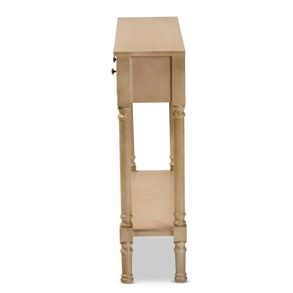 Oak Brown 3-Drawer Wood Entryway Console Table