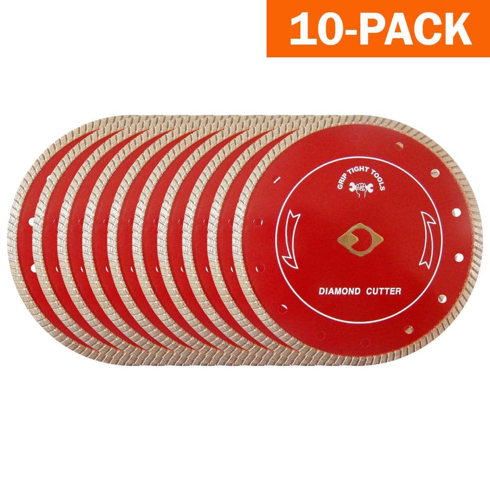 GRIP TIGHT TOOLS 7 in. Professional Turbo Cut Diamond Blade for Cutting Granite, Marble, Concrete, Stone, Brick and Masonry (10-Pack) B1545-10 Sansujyuku sansujyuku.com