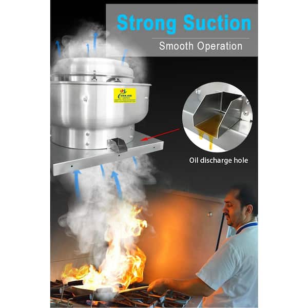 NSF 1.5 HP 4000 to 6900CFM 38 in. range hood Convertible Wall Mount restaurant Exhaust Fan in Silver