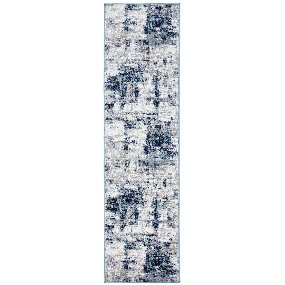 Wynn Blue 2 ft. 7 in. x 6 ft. Distressed Modern Abstract Runner Rug price history on PriceWatchPro