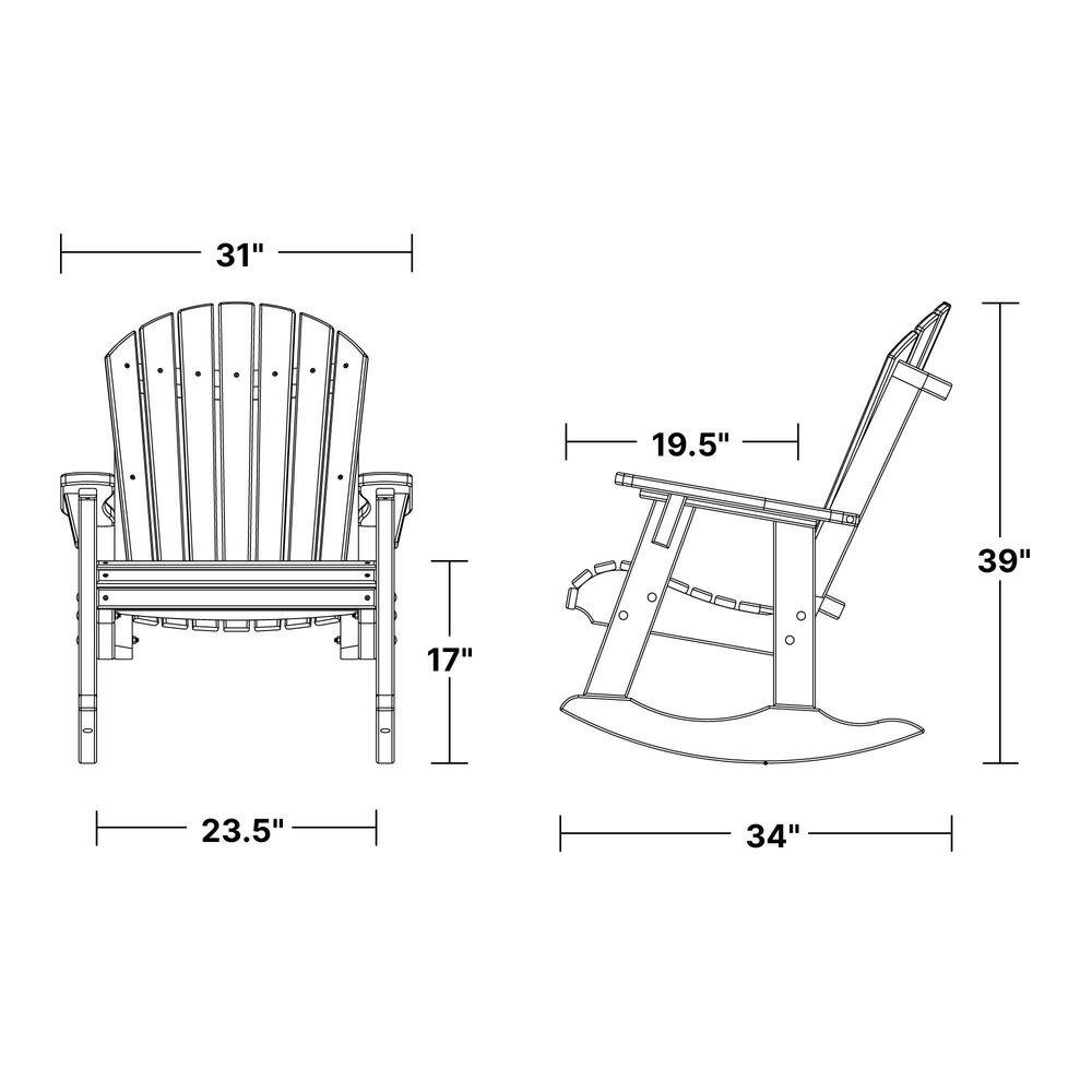 Patriot Blue Poly Lumber Adirondack Rocking Chair