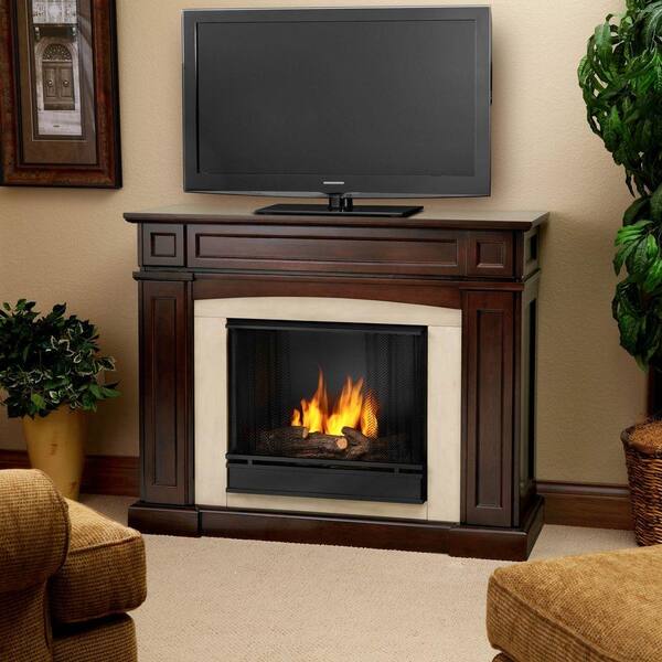 Real Flame Rutherford 47 in. Gel Fuel Fireplace in Dark Mahogany