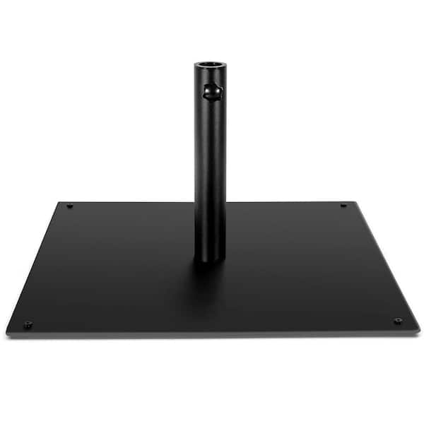 Costway Weighted 42 lbs. 25 in. Steel Square Patio Umbrella Base Outdoor Market Stand Footpads in Black