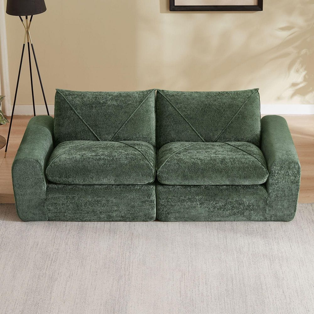 85.8 in. Green Modular Chenille Sectional Sofa, Deep Seat Upholstered Couch for Living Room price history on PriceWatchPro