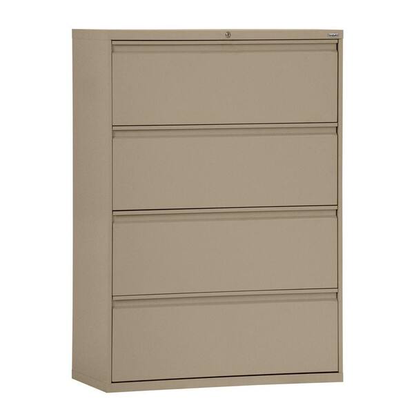 Sandusky 800 Series 36 in. W 4-Drawer Full Pull Lateral File Cabinet in Tropic Sand