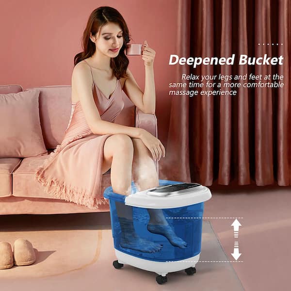 Premium Photo  Female feet and electric foot scrubber or massage
