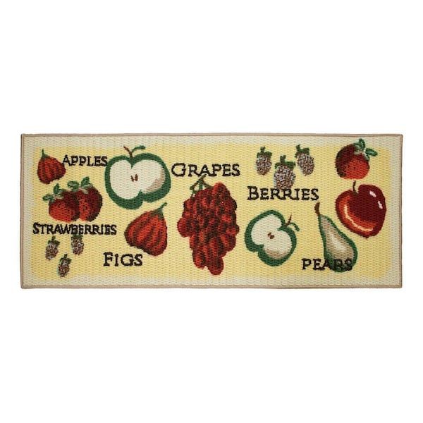 Structures Tossed Fruits 20 in. x 48 in. Textured Accent Kitchen Runner