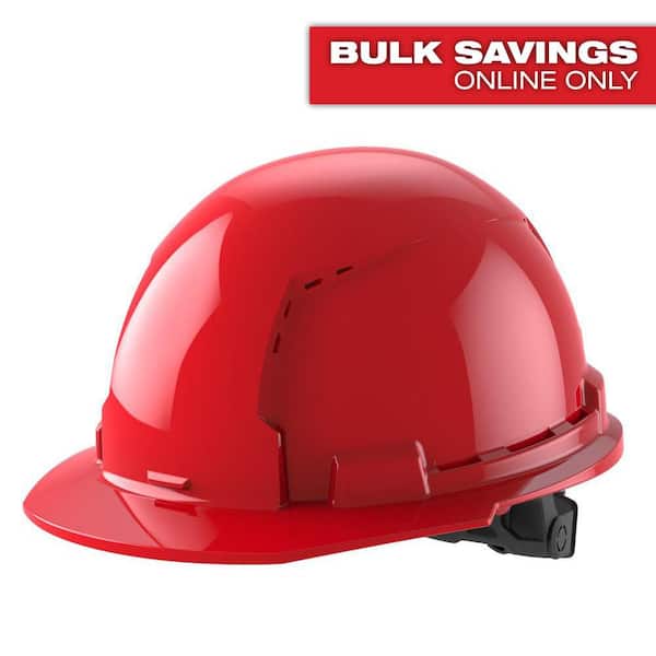Milwaukee BOLT Red Type 1 Class C Front Brim Vented Hard Hat with 6 Point Ratcheting Suspension