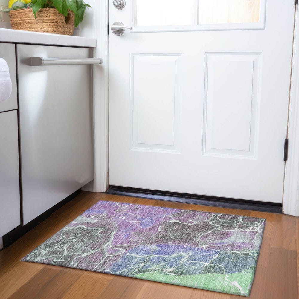 Chantille Machine Washable Indoor/Outdoor Abstract ACN1782 Purple 2 ft. x 3 ft. Accent Rug price history on PriceWatchPro