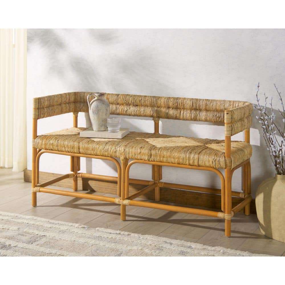 Elexa 53.9 in. Natural Entryway Bench