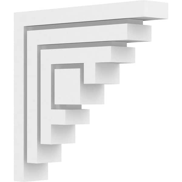 Ekena Millwork 2 in. x 10 in. x 10 in. Standard Landon Unfinsihed Architectural Grade PVC Bracket
