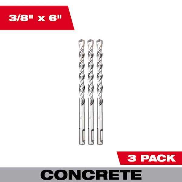 SDS PLUS M2 2-Cutter 3/8 in. x 6 in. Drill Bit-3 Pack