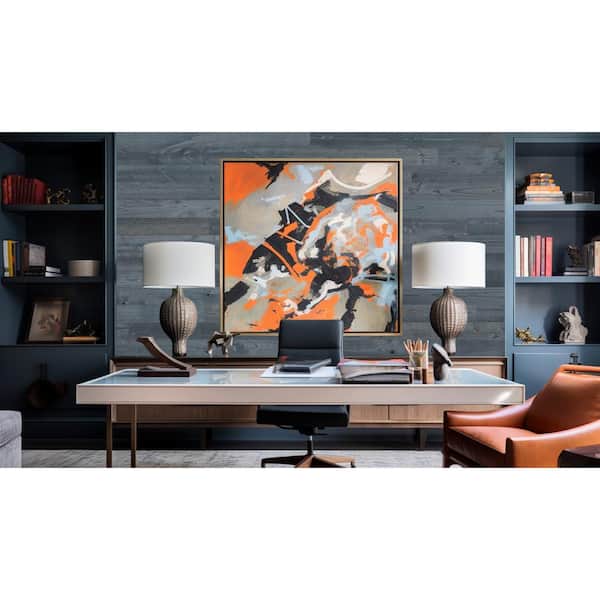 1/8 in. x 4 in. x 12-42 in. Peel and Stick Blue Gray Wooden Decorative Wall Paneling (40 sq. ft./Box)