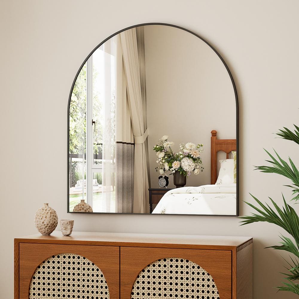 YVANLA 32 in. W x 34 in. H Arch Metal Framed Wall Bathroom Vanity