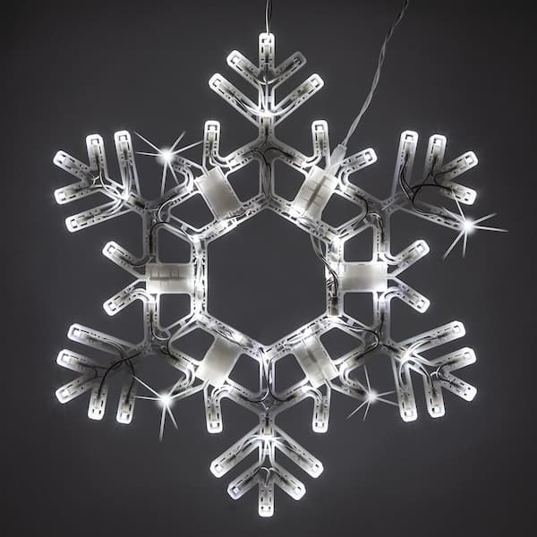 Kringle Traditions 20 in. 70-Light Cool White Folding Twinkle Snowflake Decoration LED