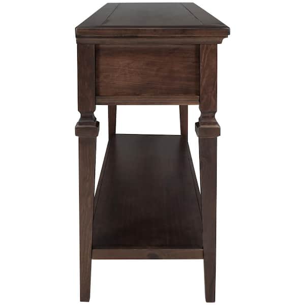 Retro Style Entryway Tables 50 in. Rectangle Espresso Wood Console Table with 3 Drawers and Bottom Shelf