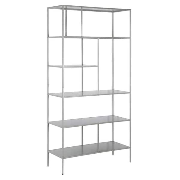 Meyer&Cross Winthrop 72 in. Silver 5-Shelf Standard Bookcase
