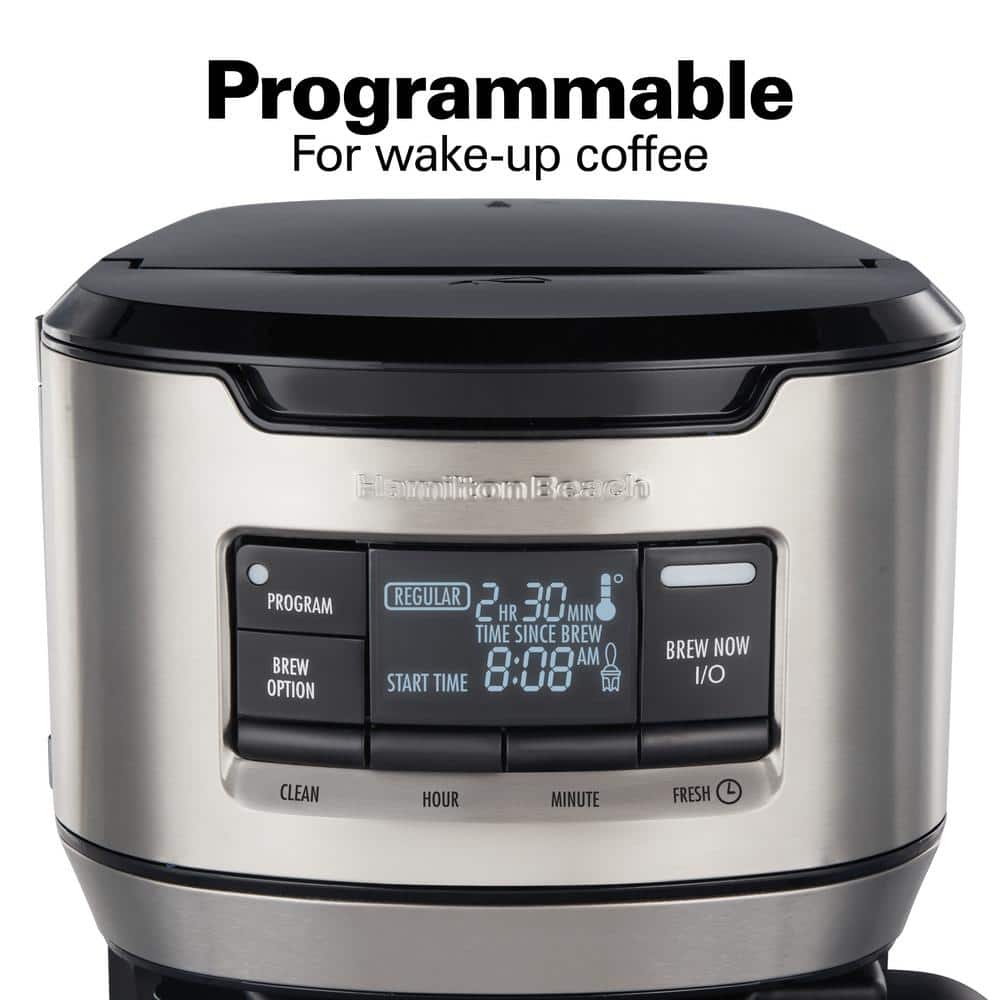 Front-Fill 12 Cup Programmable Coffee Maker with Thermal Carafe Stainless Steel Accents - Thumbnail 3